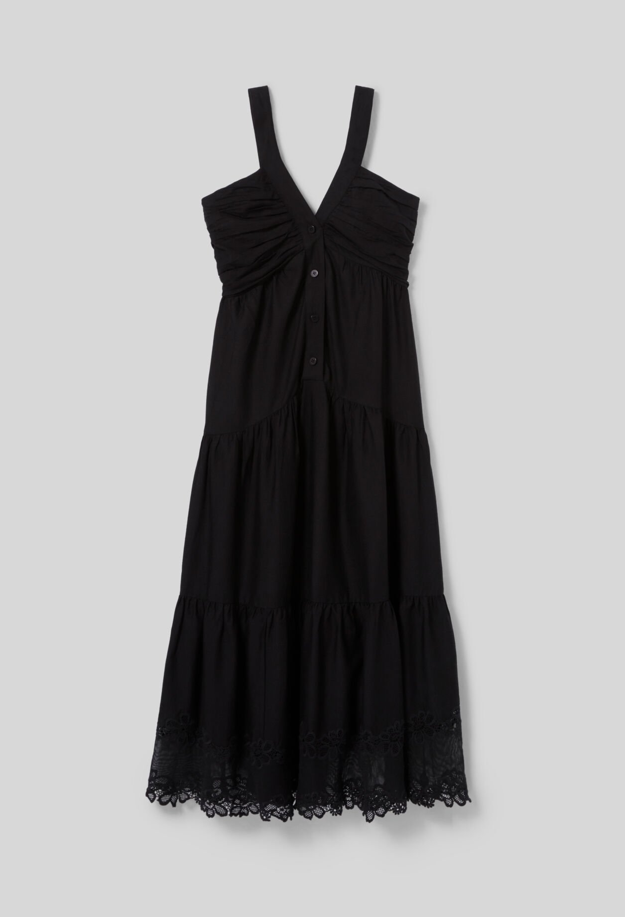Vestido largo con bordados florales