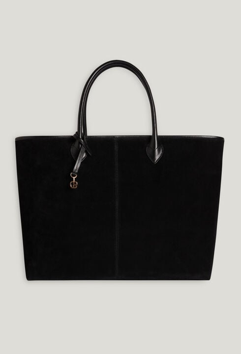 Bolso shopper de ante negro