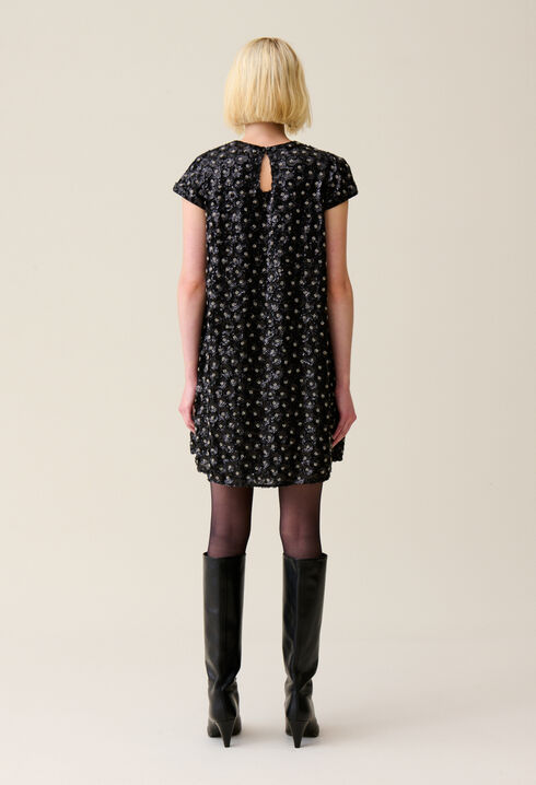 Vestido corto babydoll bordado