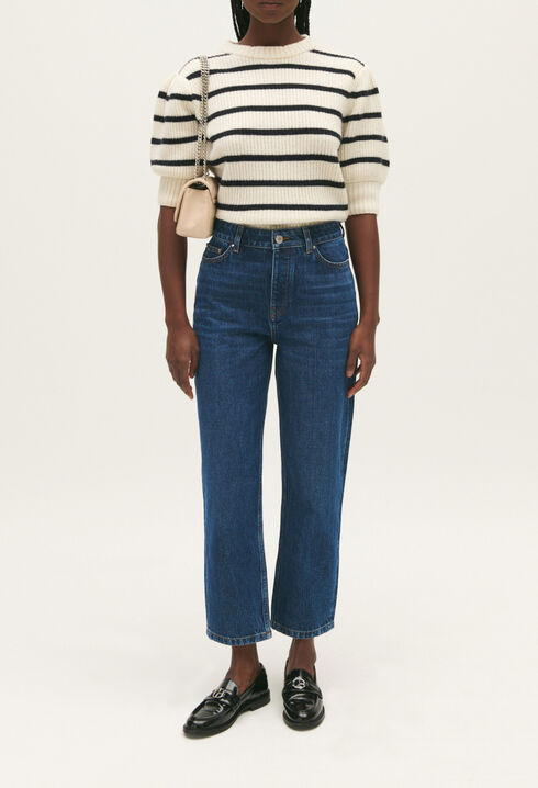 Mom jean azul oscuro