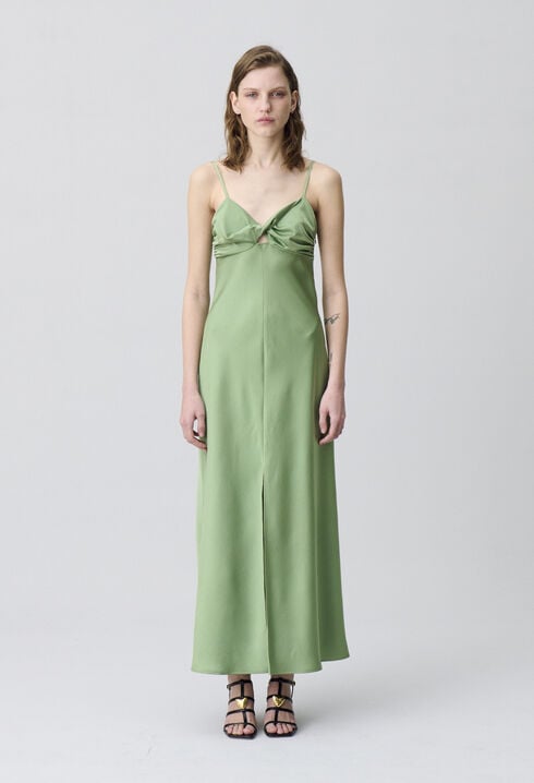 Vestido largo satinado