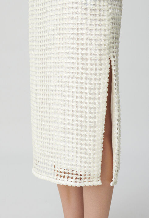 Falda midi de crochet