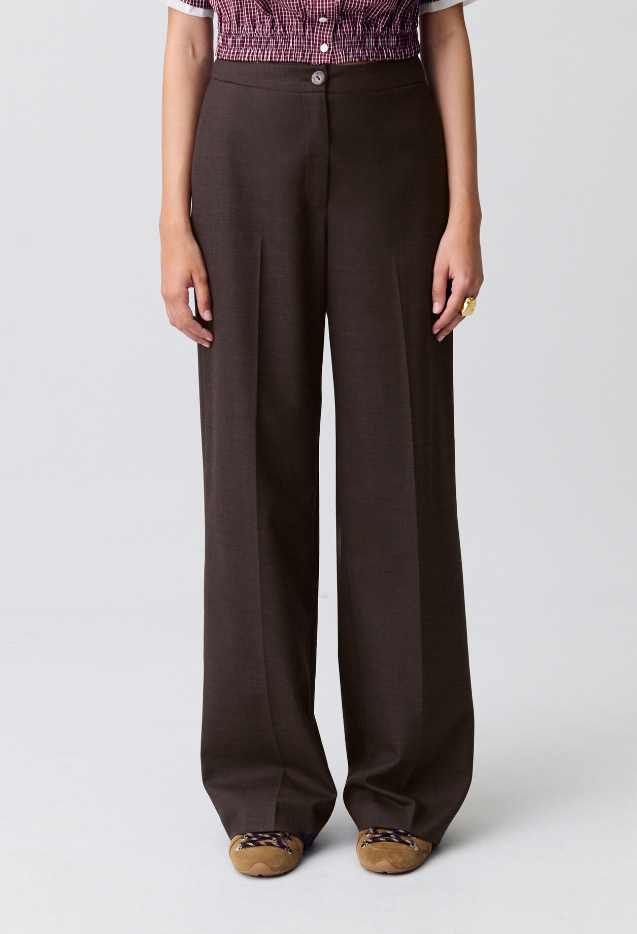 Pantalón recto de lana