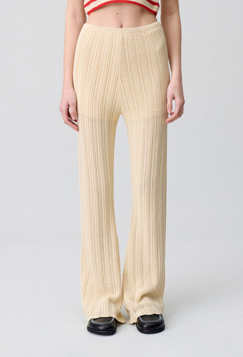 Pantalón fluido de crochet