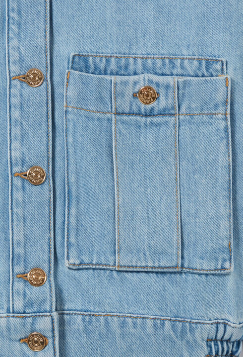 Chaqueta denim con cuello ancho