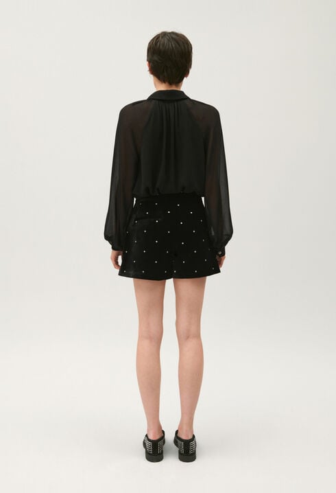 Pantalón corto de terciopelo negro