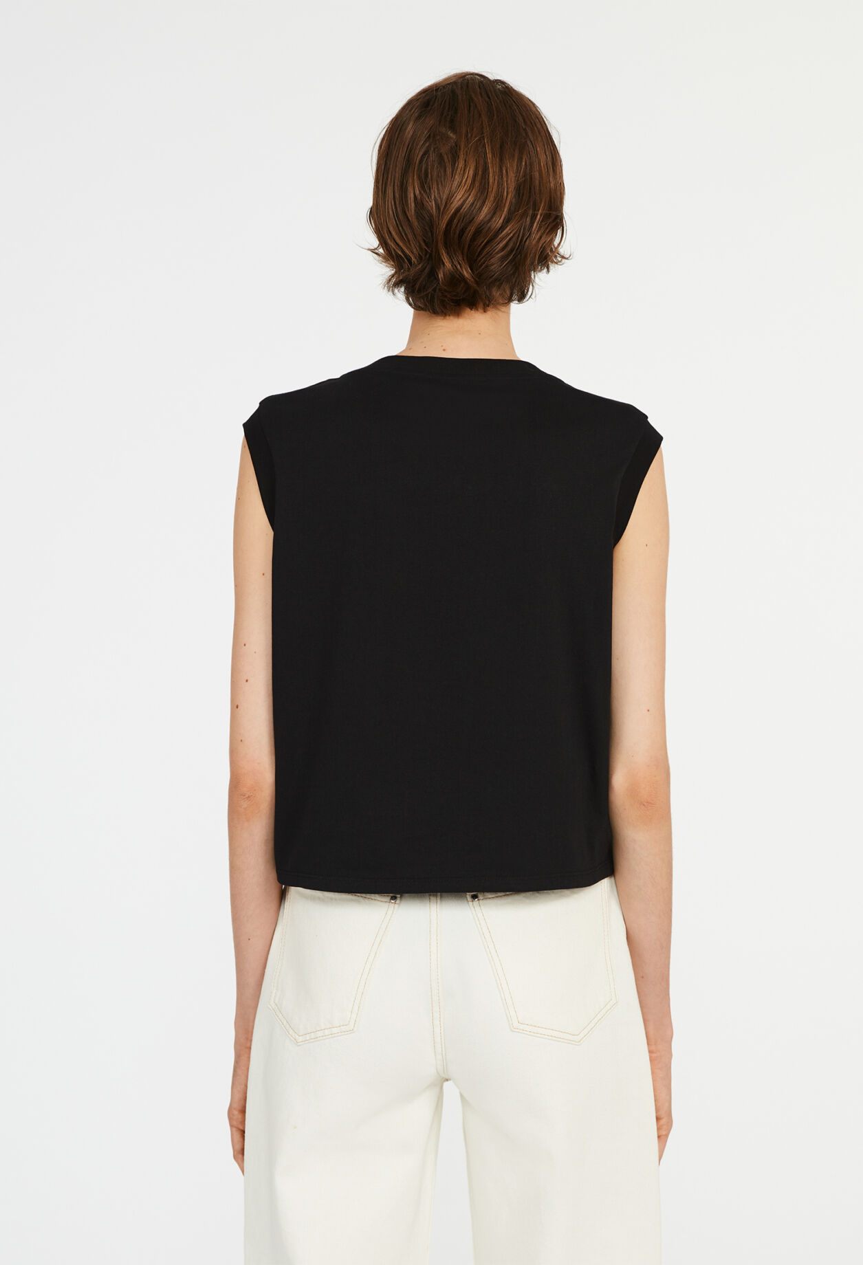 Camiseta bordada de coton