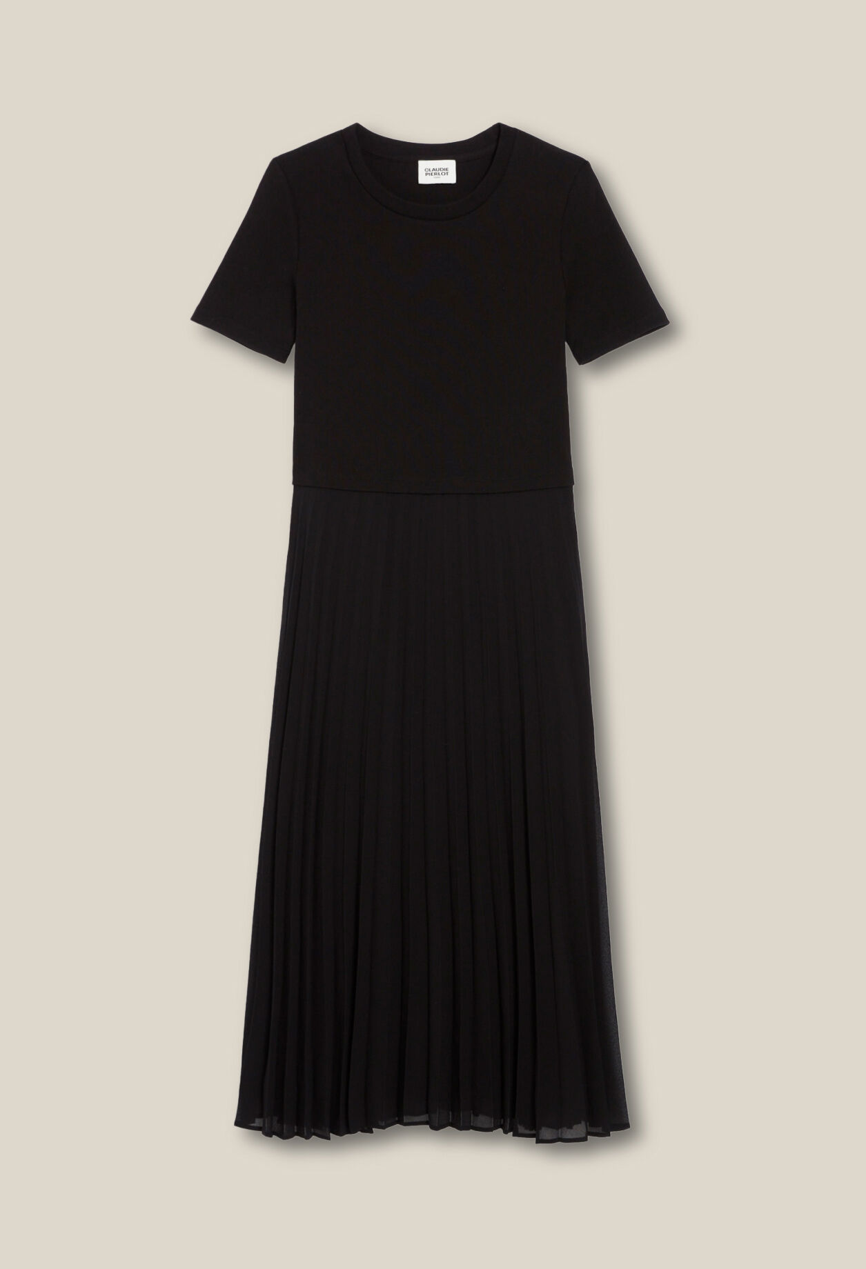 Vestido Teli largo de dos materiales