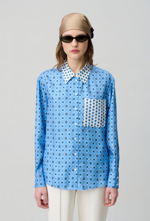 Camisa recta de seda