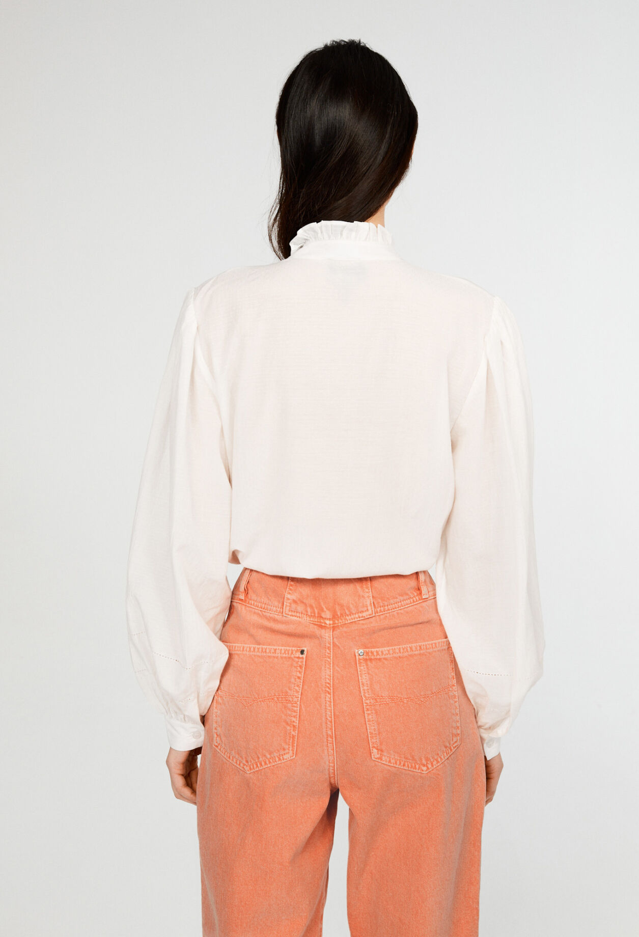 Blusa con lazo de algodón bio