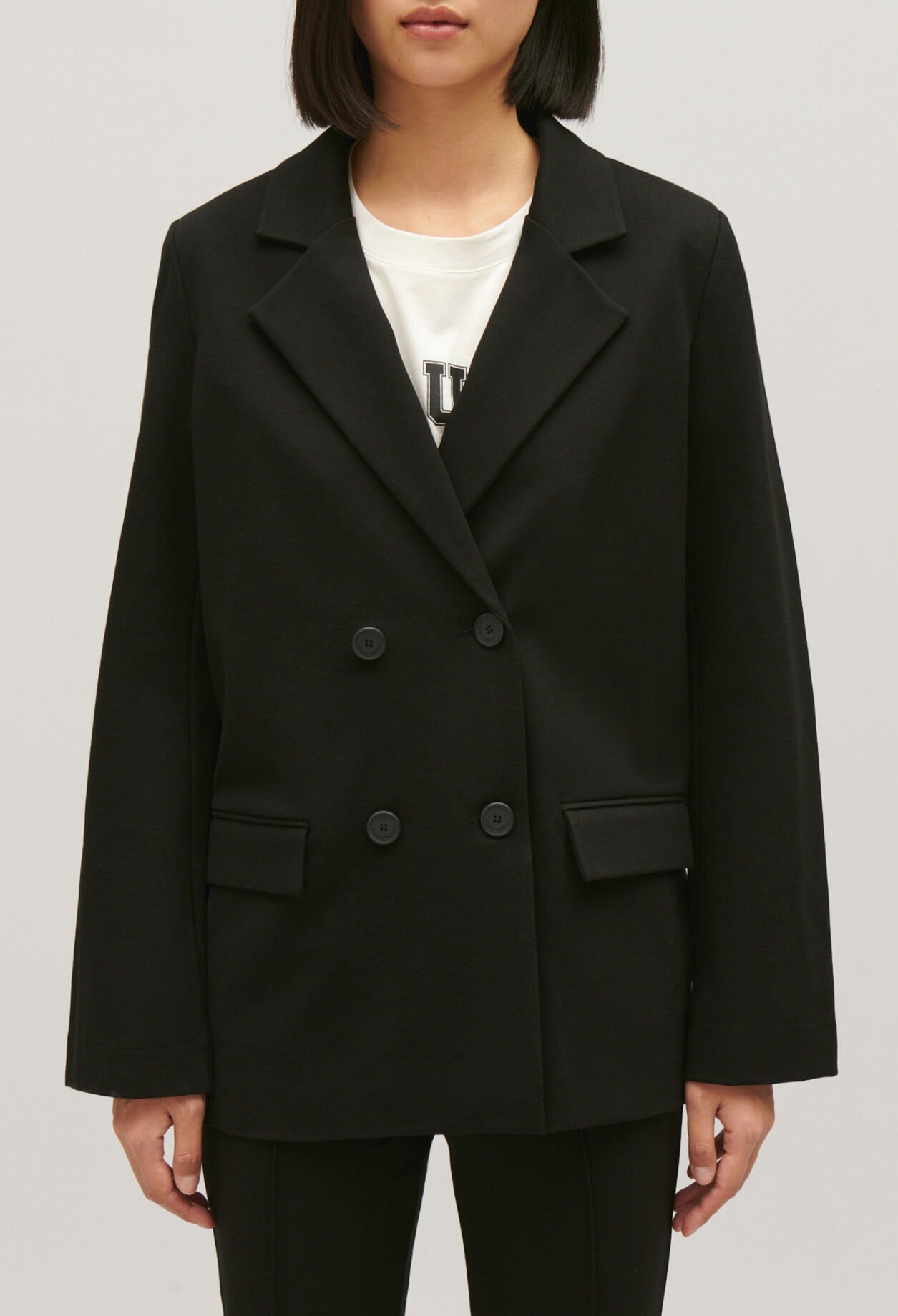 Chaqueta de traje oversize negra