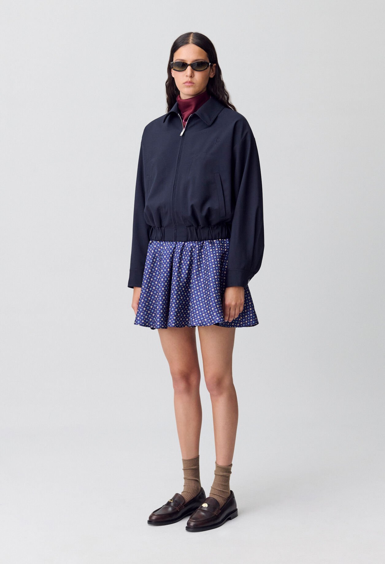 Chaqueta oversize con cremallera