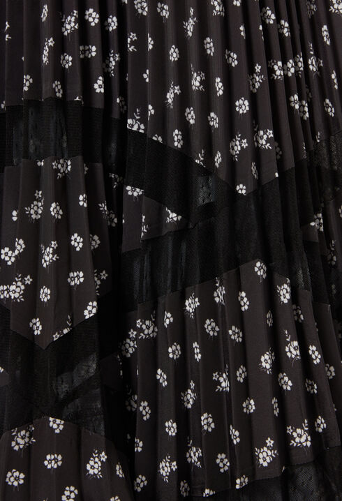 Falda plisada asimétrica estampada