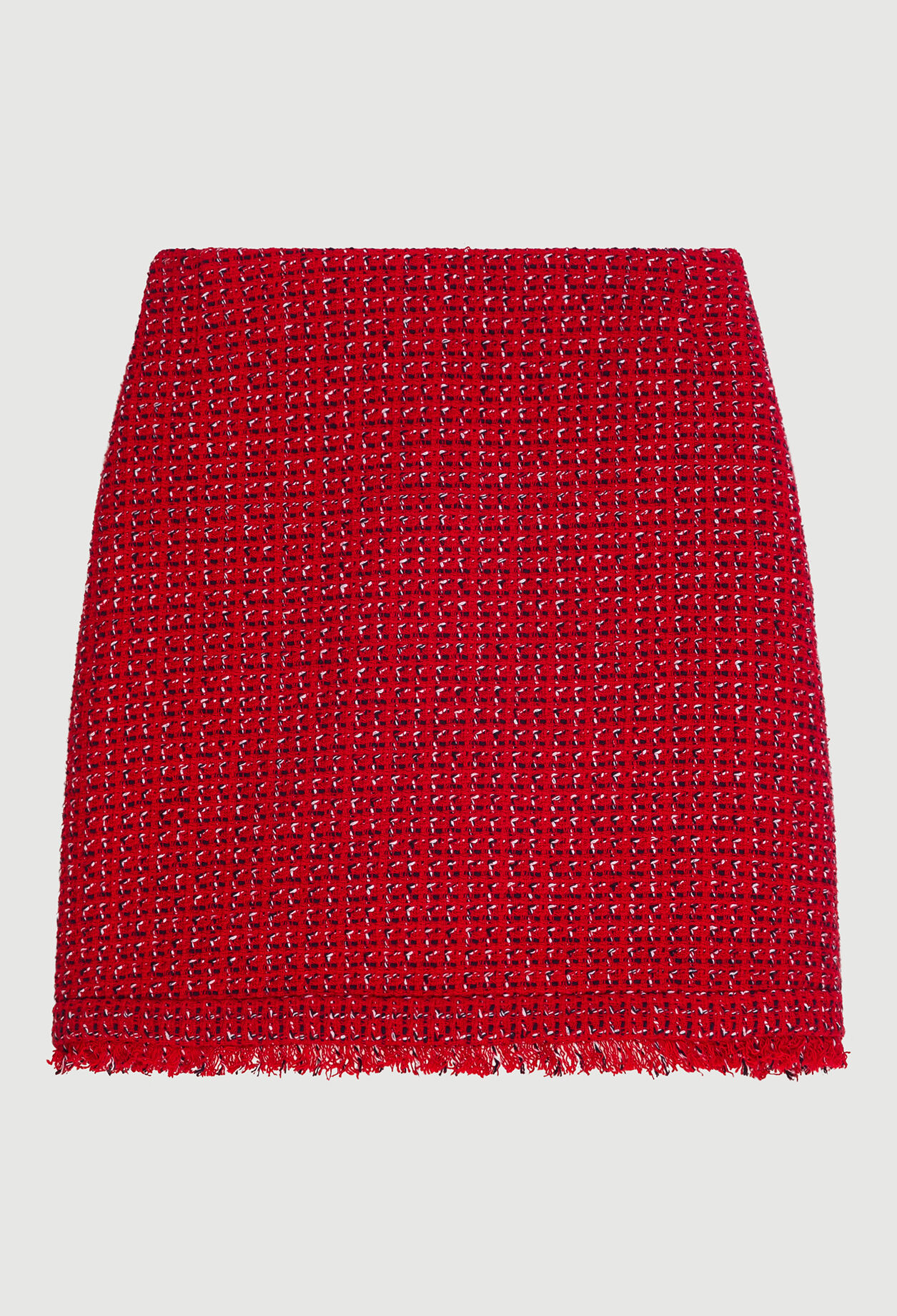Falda de tweed rojo