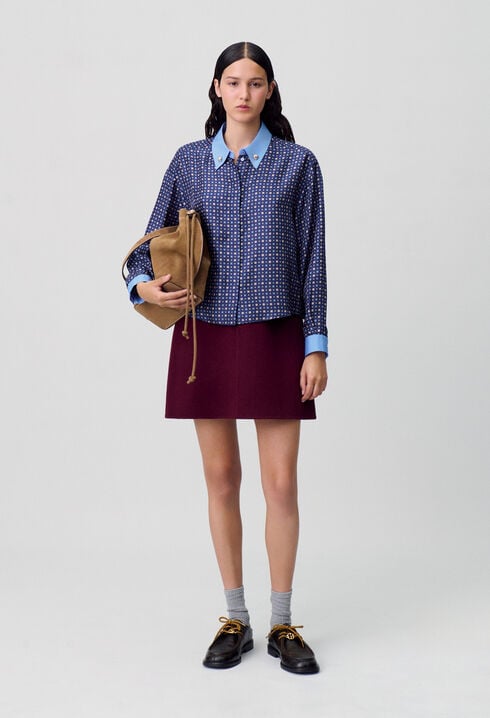 Camisa de seda estampada