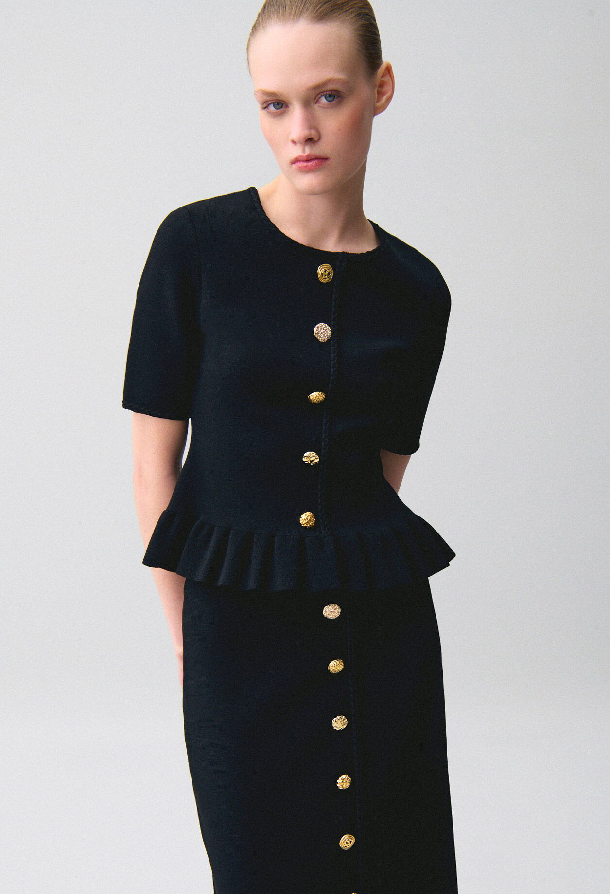 Top de punto cuello redondo