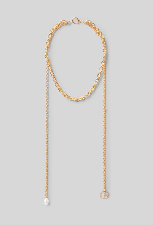Collar doble cadena perla