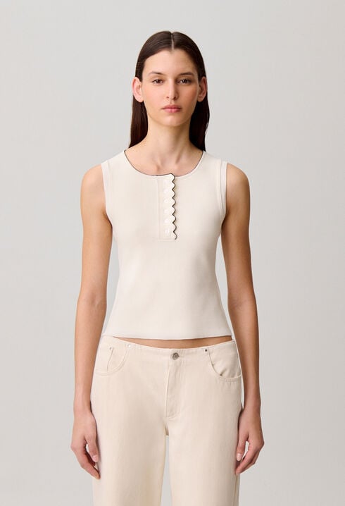 Top en maille &eacute;cru