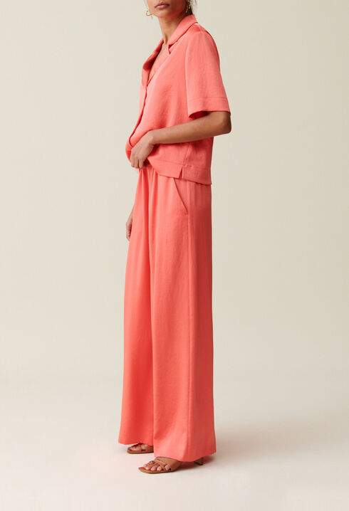 Pantal&oacute;n mandarina satinado