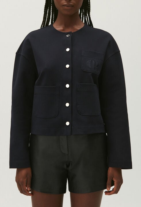 Cárdigan corto azul marino