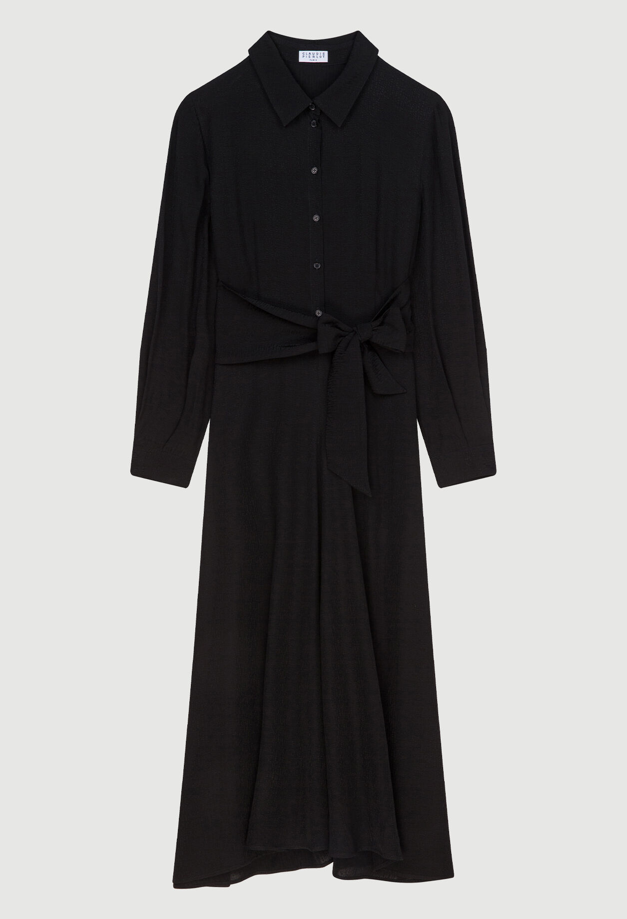 Vestido de camisa larga con cinturón