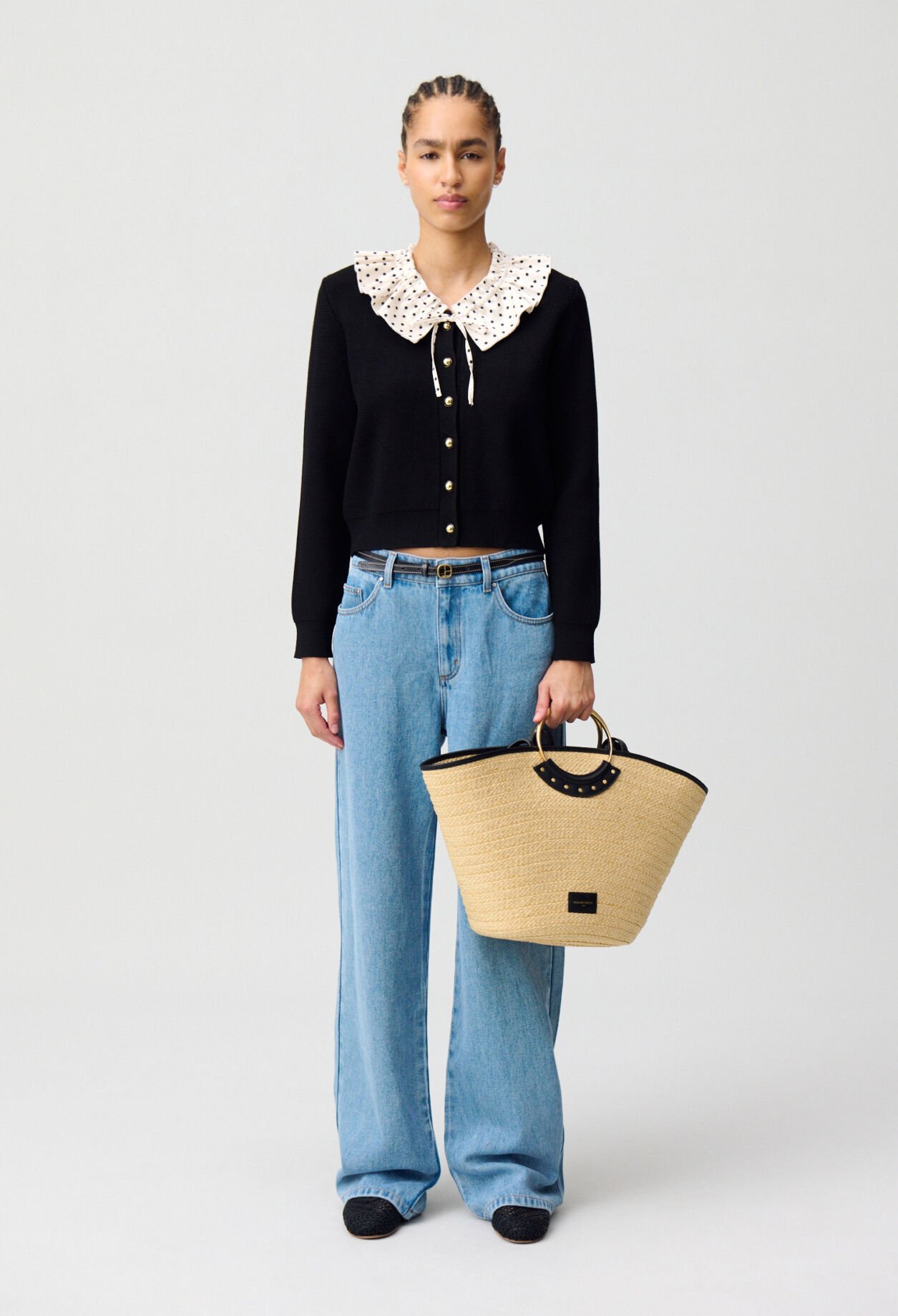 Cardigan de punto fino con cuello