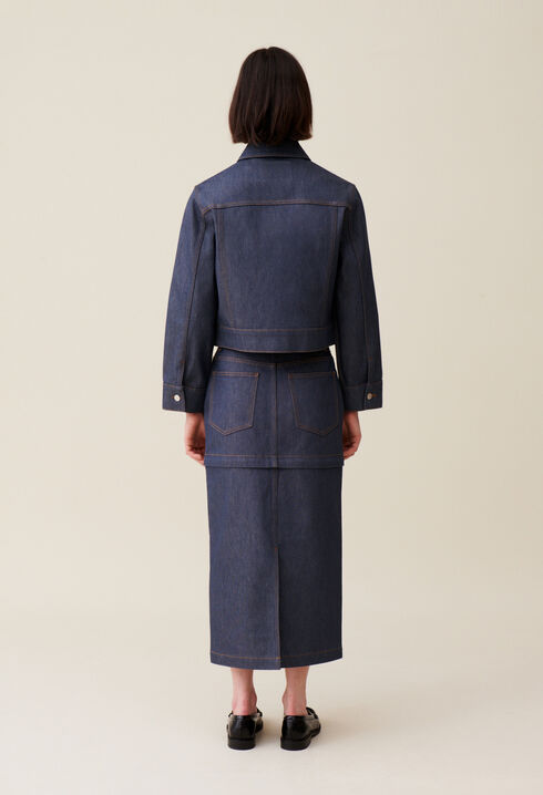 Chaqueta denim oscuro ancha