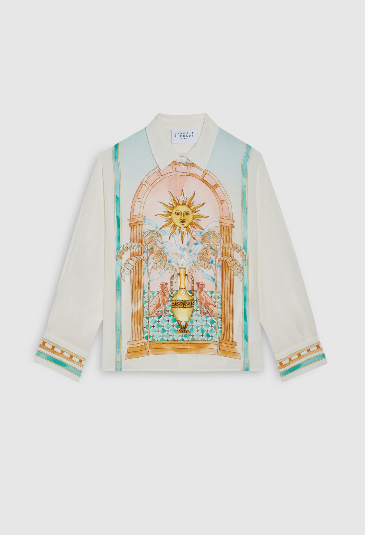 Camisa de seda estampada