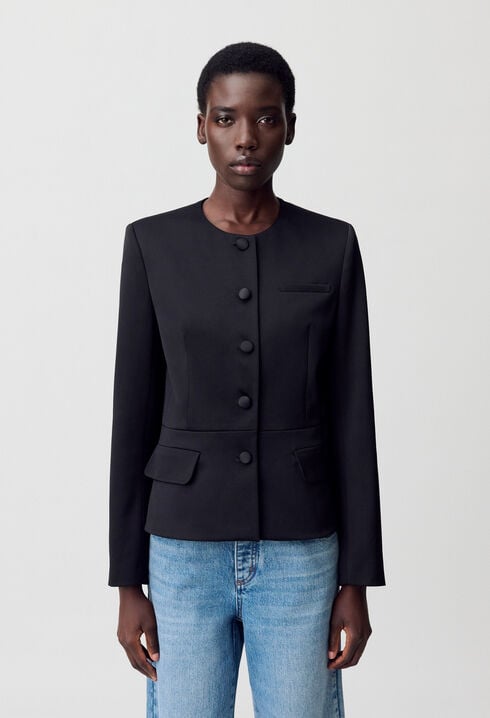 Chaqueta entallada satinada