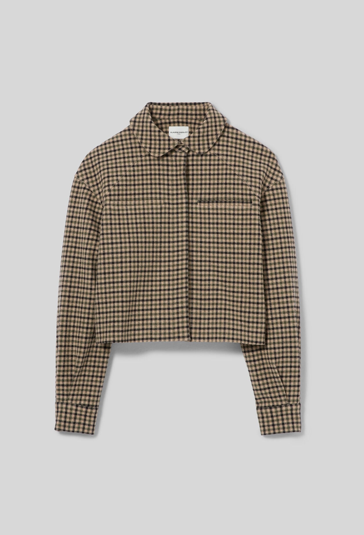 Chaqueta corta de lana a cuadros