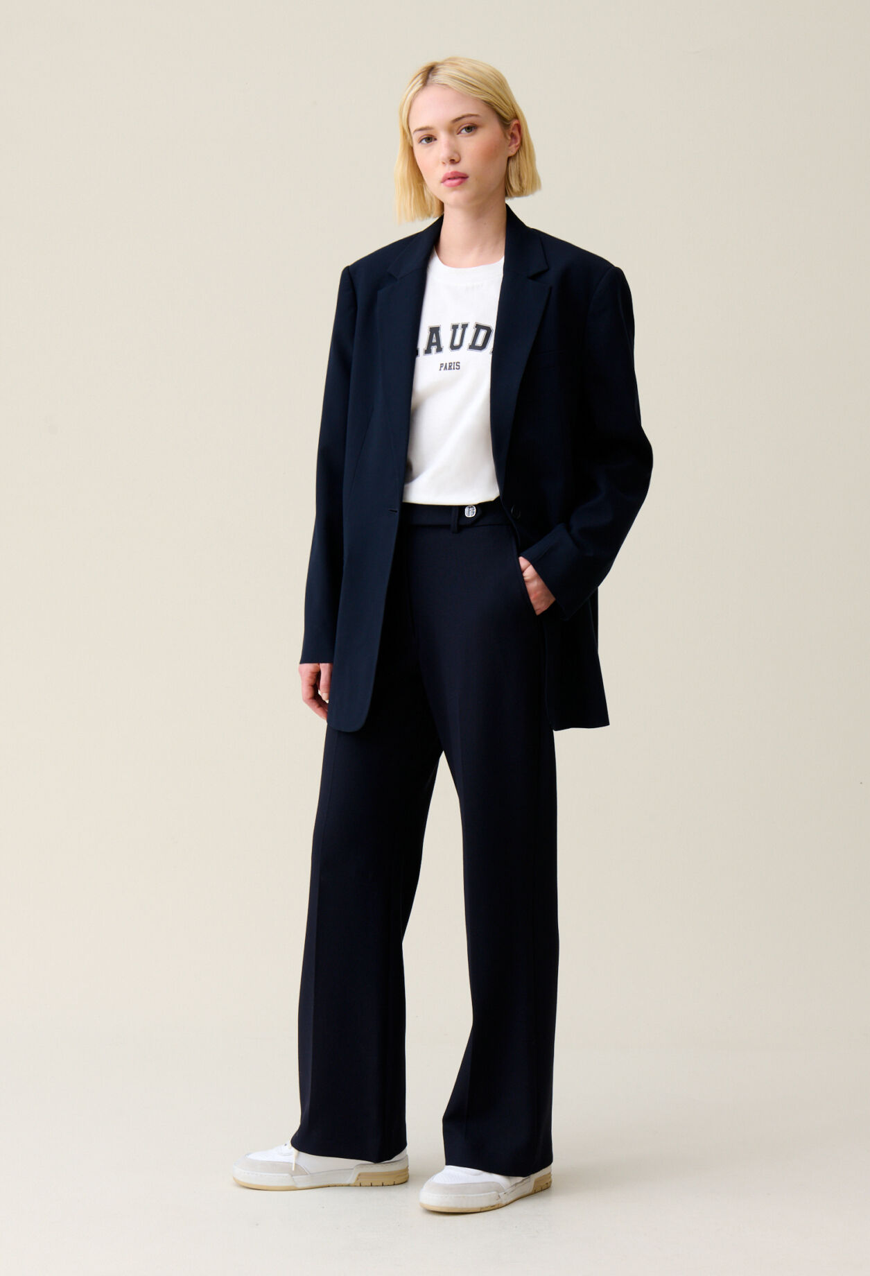 Chaqueta de traje oversize azul marino