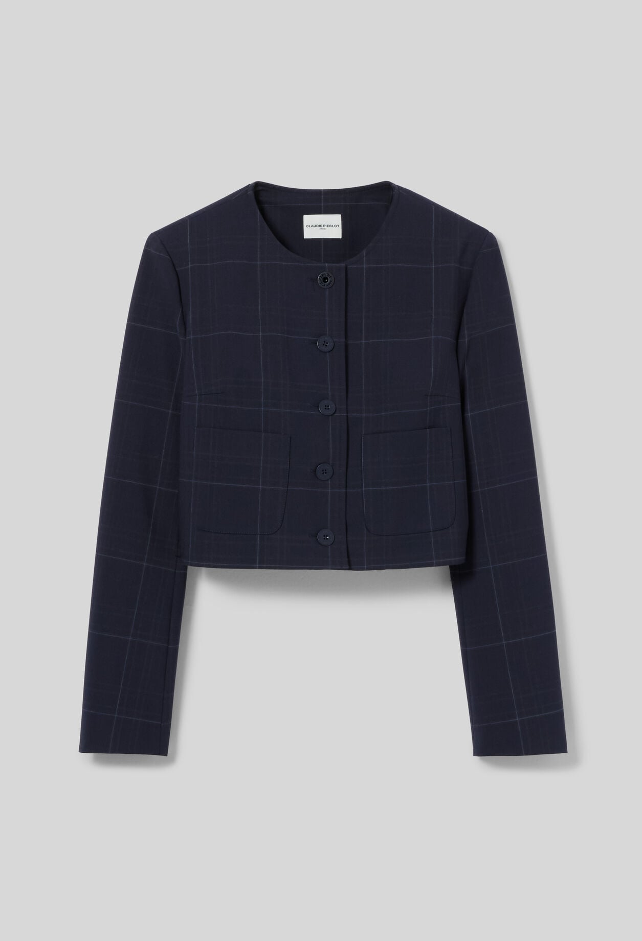 Chaqueta recta de cuadros
