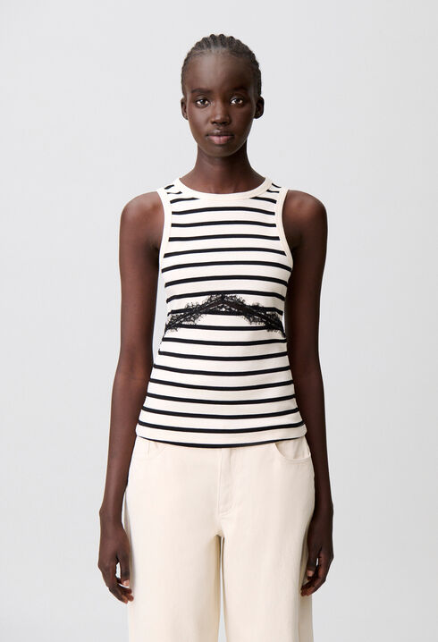 Camiseta marinera con encaje