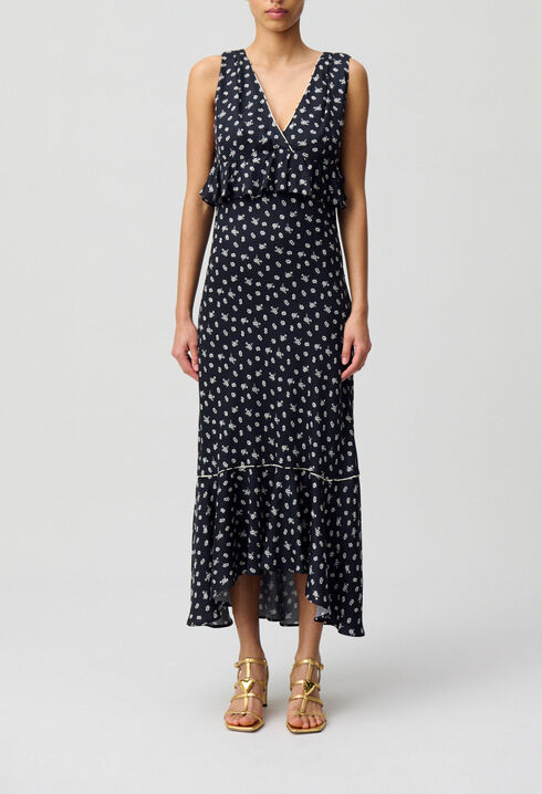 Vestido largo con volantes