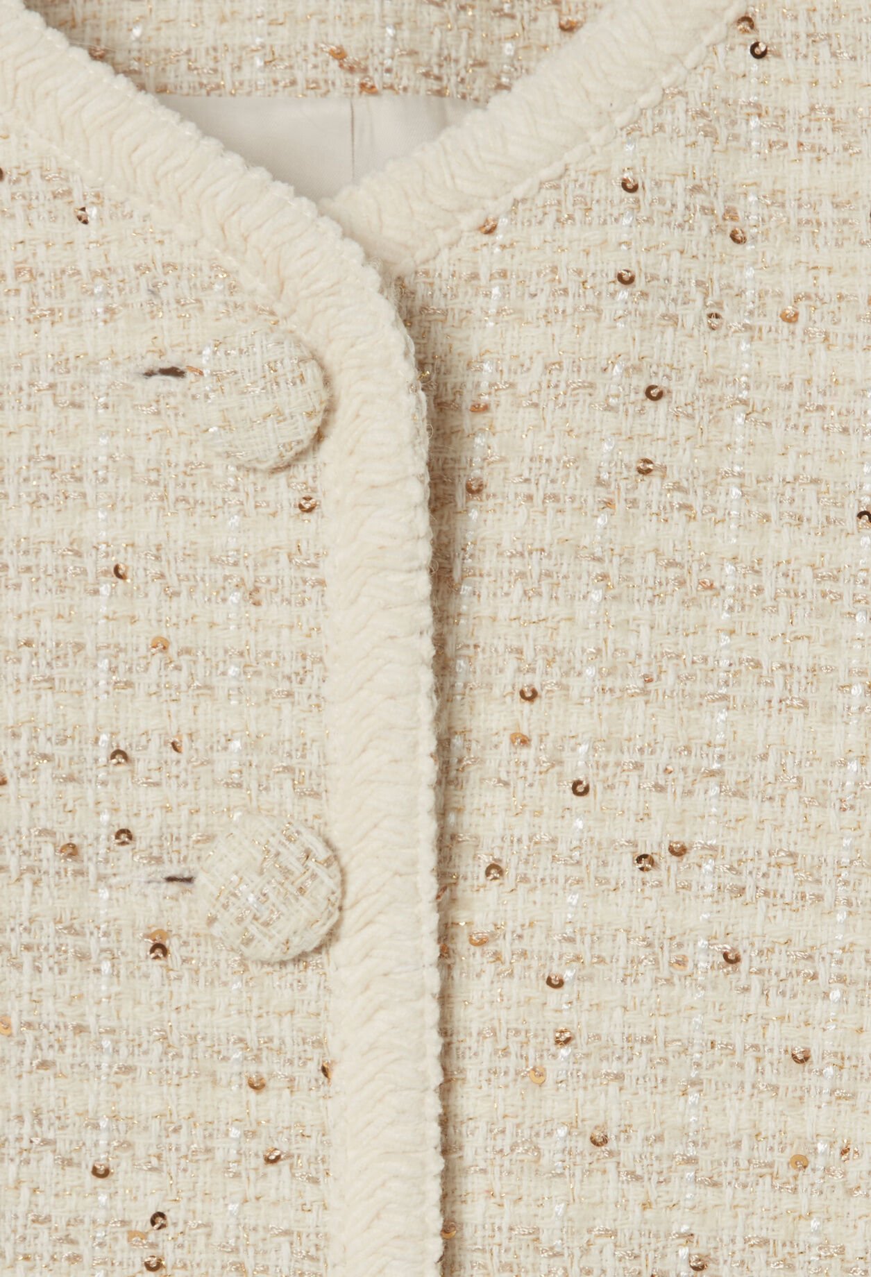 Chaqueta corta de tweed con botones