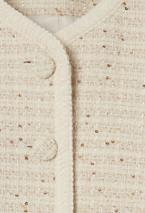 Chaqueta corta de tweed con botones