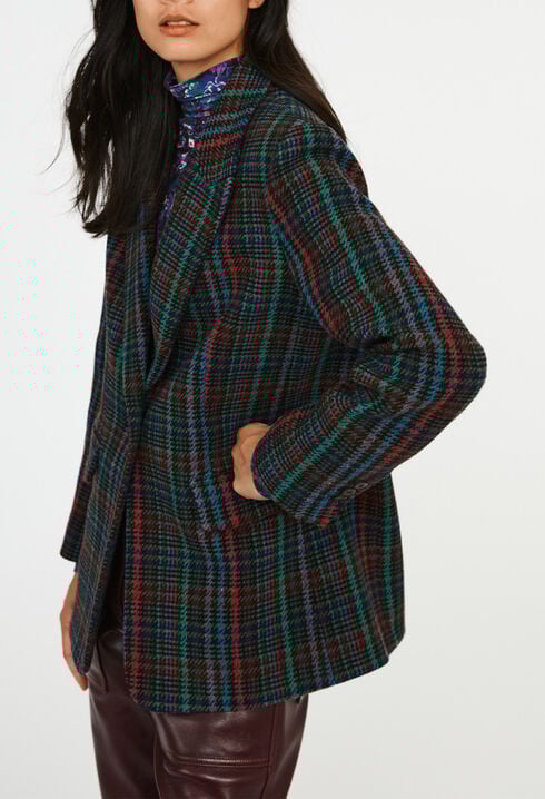 Blazer con estampado de tartán