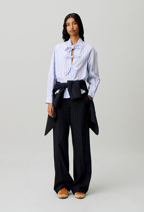 Blusa de popel&iacute;n a rayas