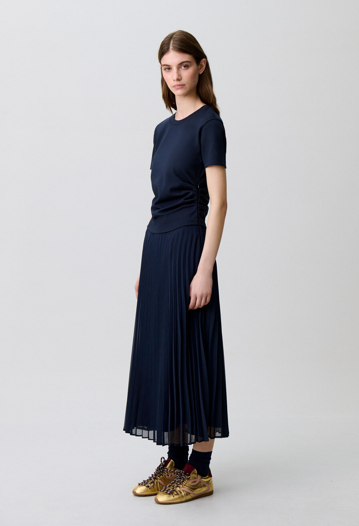 Vestido bimateria trampantojo