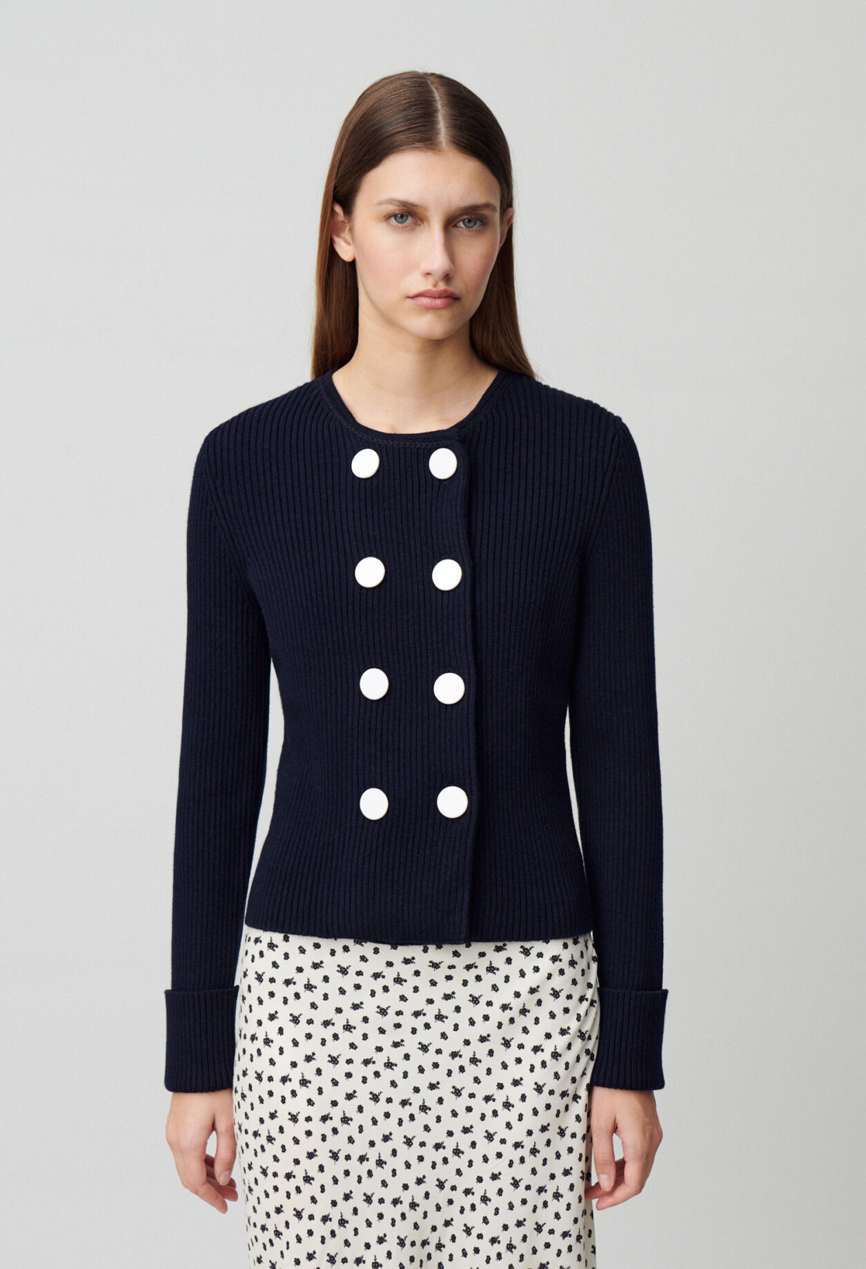 Chaqueta de lana abotonada