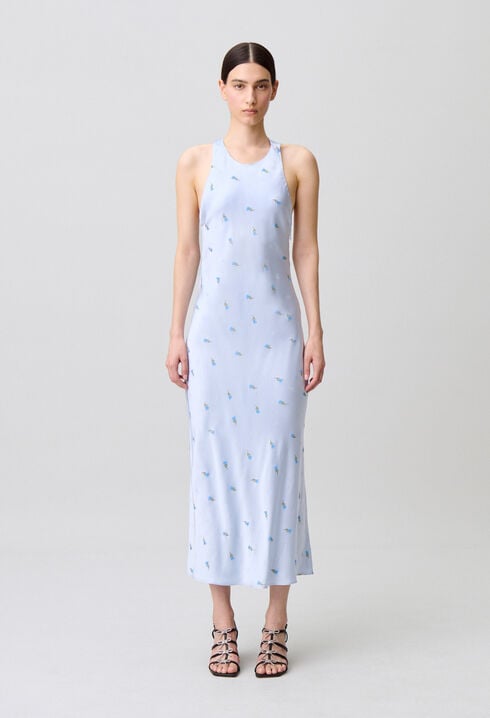 Vestido sat&eacute;n espalda descubierta