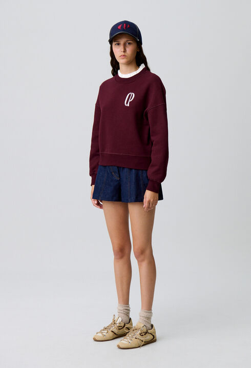 Sudadera de algodón con cuello 