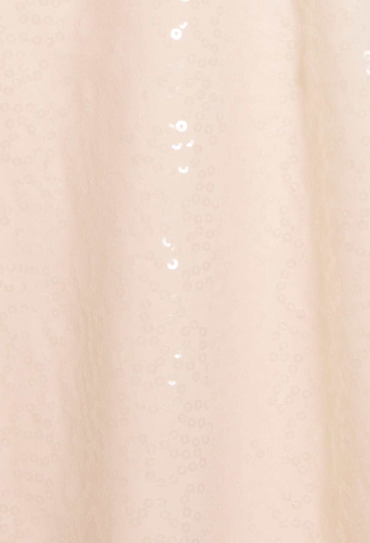 Vestido corto de lentejuelas color crudo