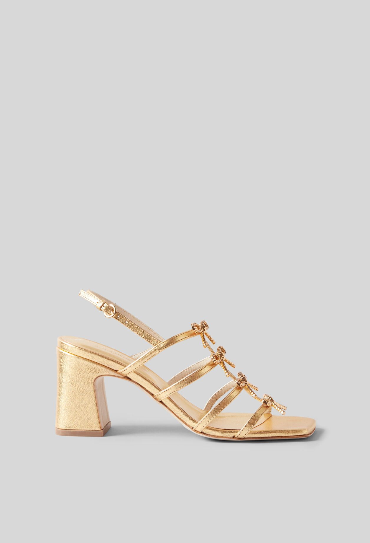 Sandalias de tac&oacute;n de piel