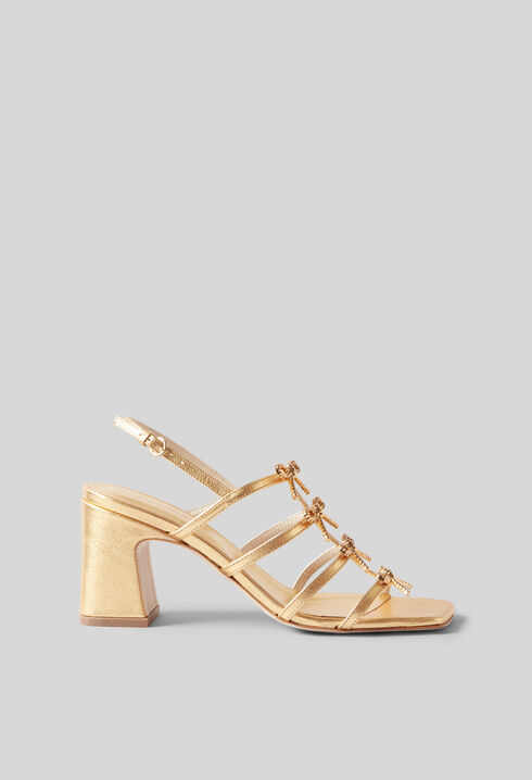 Sandalias de tac&oacute;n de piel