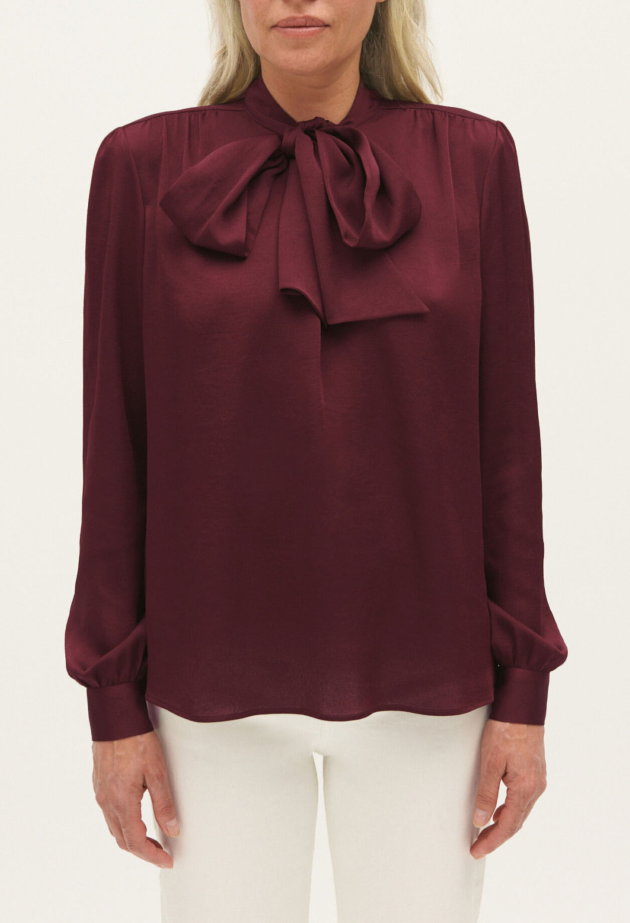 Blusa chalina burdeos
