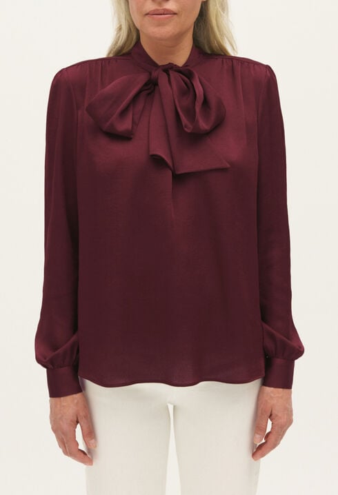 Blusa chalina burdeos