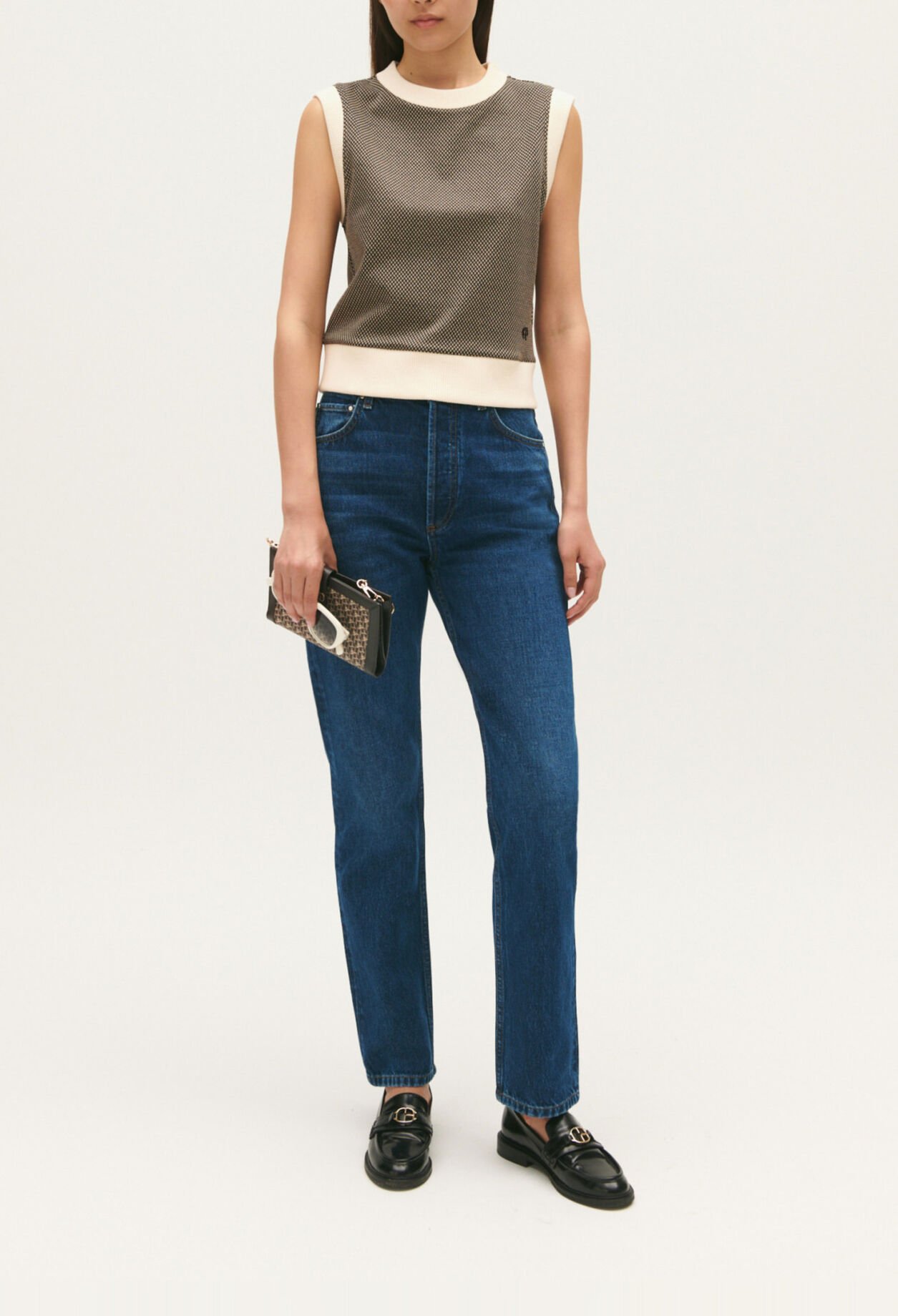 Jersey sin mangas color chocolate