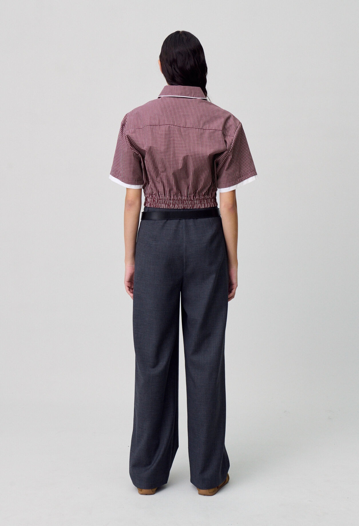 Camisa corta de cuadros