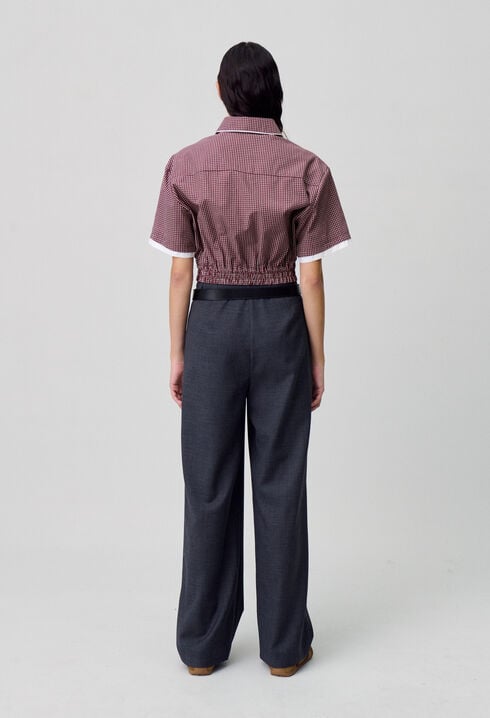 Camisa corta de cuadros